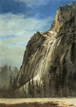 Albert Bierstadt Painting - Cathedral Rocks A Yosemite View Albert Bierstadt